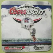 COORS LIGHT NFL FOOTBALL Beer COASTER, Mat COLORADO 2009
