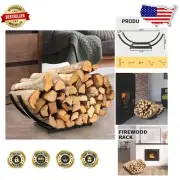 Stylish Outdoor 30 Inch Curved Firewood Rack - Durable Iron Storage Stand