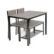 Costway Retro Dining Set Table Chairs Bench Seat Bistro