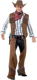 Smiffys Men's Fringe Cowboy Costume with Waistcoat Chaps Neckerchief and Hat