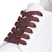 Replacement Shoelaces. Flat Polyester Replacement Laces,Flat Colored Shoe Laces,Tear-Resistant Woven Laces,Suitable for Canvas Shoes,Board Shoes,Sports Shoes,Boots,2 Pairs. (Color : Wine Red, Size :