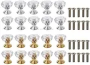 Crystal Drawer Knobs,Dresser Knobs,20 Pieces Drawer Knobs Zinc Alloy Crystal Cabinet Drawer and Cabinet Knobs 30 mm Crystal Door Knobs for Cabinet Door Handle (Gold) (Color : Black) (Color : Black