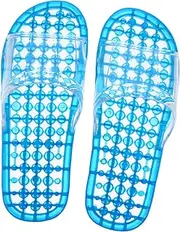 House Slippers 1 Pair Slippers Blue Flats Bathroom Shower Slippers Massaging Slippers Open Toe Plastic Slipper Indoor Slipper Spa Slippers Massage Lovers Tub Take a Bath Pvc