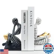 Heavy Duty Book Ends for Shelves, Thinker Decorative Bookends for Heavy Books