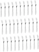 HAKIDZEL 30 Pcs Stainless Steel Fruit Forks Two Pronged Dessert Appetizer Forks for Home Parties Buffets and Restaurants Easy to Clean Smooth Edges Versatile Kitchen Gadget