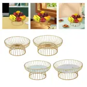 Iron Wire Fruit Bowl Fruit Vegetable Bread Decorative Stand Bread Storage Basket