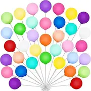 36Pcs Colorful Balloon Cake Toppers, 18Colors Mini Cupcake Topper Decorations for Christmas Halloween Wedding Birthday Party