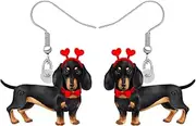 [DALANE] Valentines Day Gifts Acrylic Dachshund Dog Earrings Dangle Drop Heart Puppy Pets Jewelry for Women Girls Kids Dog Lovers Gifts Decor Charms