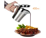 Premium Stainless Steel Thermal Gravy Boat, Double Insulated Elegant Silver Thermal Gravy Boat, Sauce Jug, Perfect for Dinner Parties