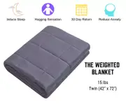 Weighted Blanket 48" x 72" Gray, Heavy Weight 15 lbs Micro-beads SUPER COMFY