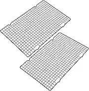 Tongke 2 Pack Cooling Racks for Baking, NonStick Carbon Steel Cooling Rack/Baking Rack, for Roasting, Grilling, Cooking, Cooling, Oven & Dishwasher Safe (Black,16" x 10" x 0.8")