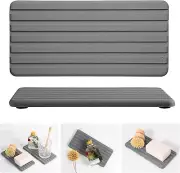 Sink Caddy, 2Pcs Instant Dry Kitchen Organizer Sponge Holder Deep Gray
