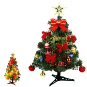 Tabletop Christmas Tree Artificial Mini Xmas Pine Tree with LED String Lights Xmas Decoration