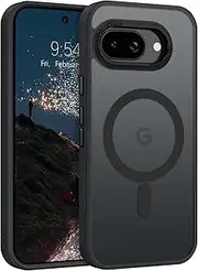 [YINLAI] for Google Pixel 9a Case, [Compatible with MagSafe] Skin-Friendly Touch Magnetic Slim Shockproof Protective Phone Cases for Google Pixel 9a 6.3", Translucent Matte Black