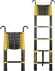 Telescopic Ladder Telescopic Ladders Multi-Purpose Extendable Ladder Telescopic Ladder Extendable Telescopic Ladder with Hook, 5m/ 4m/ 3m/ 2m Tall Aluminium Telescoping Ladder, Extension Lad