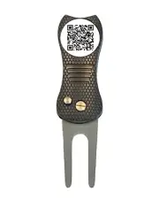Rick Roll QR Code Logo Funny Prank Golf Ball Marker + Switchblade Divot Tool