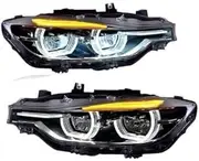 Automobile headlamp assembly, Car Lights Compatible For F30 F35 F80 2012-2019 BMW 3 Series LED Dynamic Headlights DRL Angel Eye Design Projector Lens Accessories(Xenon)