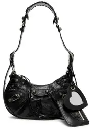 Balenciaga Le Cagole XS Leather Shoulder Bag, Shoulder Bag, Black One Size