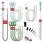EastLink Drain Snake Clog Remover Set 8pcs 30in 35.5in 59in 17in 30in