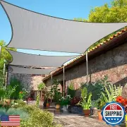 ShadeMart 8' x 14' Grey Rectangle Sun Shade Sail UPF50 Canopy Fabric Cloth Sc