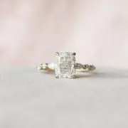 2.5CT Cushion Cut Moissanite Hidden Halo Engagement Ring 925 Sterling Silver