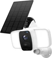 Floodlight Camera,Solar Powered Security Camera Outdoor,10400mAh Rechargeable Battery Camera,IP65 Waterproof,Two Way Audio, PIR Motion Detection,Cloud Storage-Smart Life APP