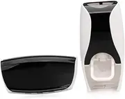 Luxshiny Automatic Toothpaste Dispenser Set Brush Holders Black Plastic Save Every Drop Easy to Fill