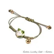 Ceramic Lucky Cat Bracelet Green Lucky Cat - Green - One Size