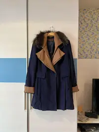 在飛比找Yahoo!奇摩拍賣優惠-專櫃設計師品牌MOOSAYA 英倫風羊毛大衣