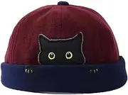[Generic] Fashion Street Cat Pattern Landlord Hat Men Women Cute Brimless Melon Cap Kids Casual Sailor Skull Caps Beanie Hats