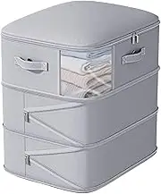 Comforter Storage Bag - Large Capacity 3-Layer Space Bags With Clear Design | Space Saver Organizer for Luggage Clothing Books Bed Room Dorm Winter Trip