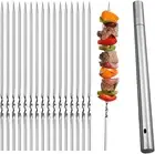 A Pack of 50 304 Stainless Steel Barbecue Skewers, Barbecue Skewers, Metal Ba...