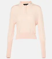 [Simone Rocha] Simone Rocha Wool and silk polo sweater AU 10 pink