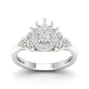 10K White Gold Diamond Engagement Wedding Ring Size 9 (0.2ct/SI2,H-I)