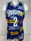 Larry Johnson #2 Charlotte Hornets Mitchell & Ness Slap Sticker Jersey Men's L