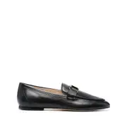 [Tod's] Tod's T-logo Leather Loafers 38 IT BLACK