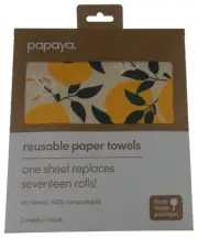 Papaya Reusable Paper Towel Sheet Replaces 17 Rolls All Natural Hook Compostable