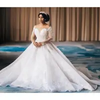 在飛比找ETMall東森購物網優惠-Beaded Wedding Gown Full Sleev