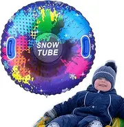 Inflatable Snowboard | Snow Sled Colorful Toys with Handles for Sledding,Snow Tubes Sleds Anti-tip-Over Design for Sledding for Christmas Winter Sports Supply