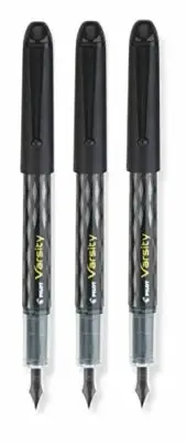 Pilot Varsity Disposable Fountain Pens, Black Ink (90010x3)
