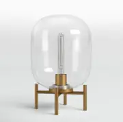 Meyer & Cross Clear Glass Globe Modern Table Lamp with Gold Base