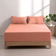 Dreamaker Superfine Washed Microfibre Combo Fitted Sheet Set Pink Clay (Single, King Single, Double, Queen, King, Super King)