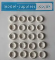 Dinky 15mm Regular White Smooth Reproduction Tyres fits Dinky Cars Trucks etc