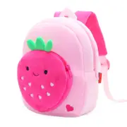 ANYKIDZ 3D Pink Strawberry Kids School Backpack Cute Cartoon Animal Style Children Toddler Plush Bag Perfect Accessories For Boys and Girls