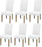 EZONEDEAL Dining Chair Cover, Stretch Fit, White, Polyester/Spandex, Fits Most Parsons & Arm Chairs, Easy to Use & Wash, Protects from Stains, Dust & Scratches