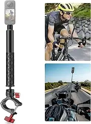 Motorcycle Bike Selfie Stick Handlebar Mount, Bicycle Motorcycle Clamp Mount Selfie Stick for Insta360 X3 X2 X ONE RS R, GoPro, Perfect for Cycling Videos, Third-Person Bike Handlebar Mount Camera