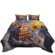 Fantasy Art Dragons Haven in the Mountains Coverlet