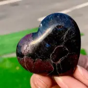 69G Natural Fireworks Red Garnet sphere Quartz Crystal heart-shaped healing
