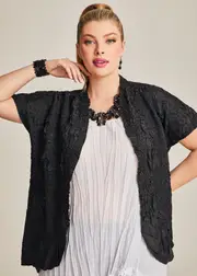 [TS] Taking Shape Plisse Peplum Shirt Size 12 in Black - Plus Size Women's Clothing Black