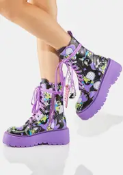 [Dolls Kill x The Powerpuff Girls] Manic Mojo Combat Boots
